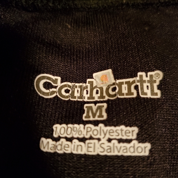 Mens Carhartt Medium black pullover with zipper. Long sleeve shirt - Picture 3 of 5